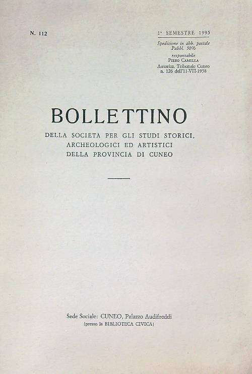 Bollettino 112/ 1 sem 1995 - copertina