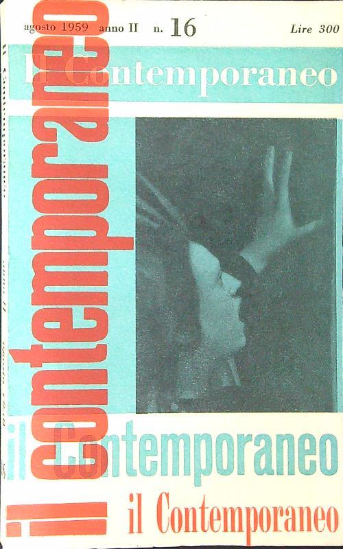 Il  contemporaneo 16 Anno II / Agosto 1959 - copertina