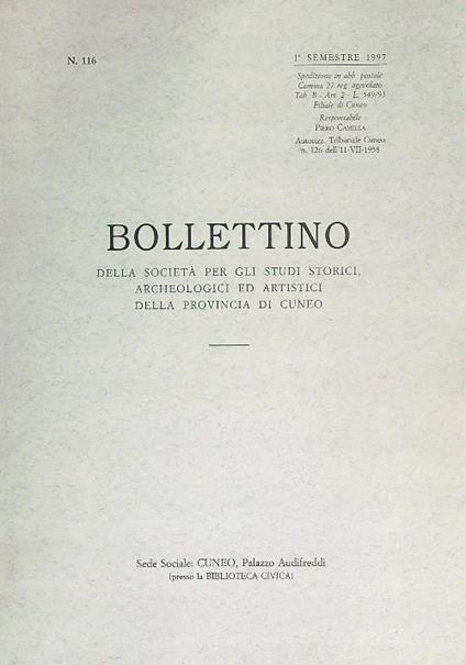 Bollettino 116/ 1 sem 1997 - copertina