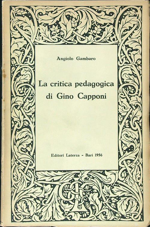 La critica pedagogica di Gino Capponi