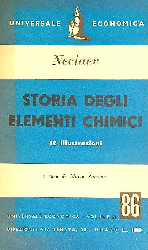 Storia degli elementi chimici - Neciaev - copertina