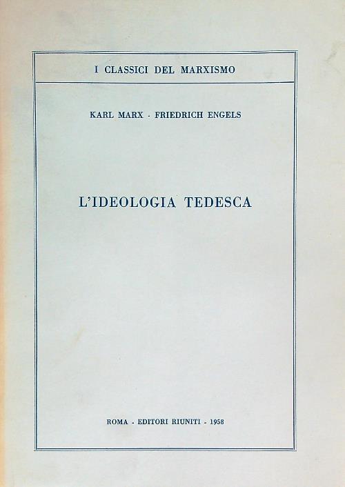 L' ideologia tedesca - Karl Marx - copertina