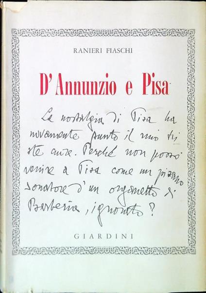 D'Annunzio e Pisa - Ranieri Fiaschi - copertina