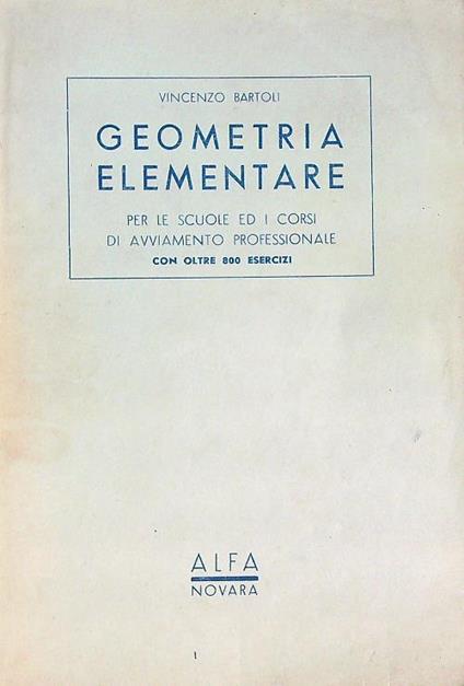 Geometria elementare - Vincenzo Bartoli - copertina
