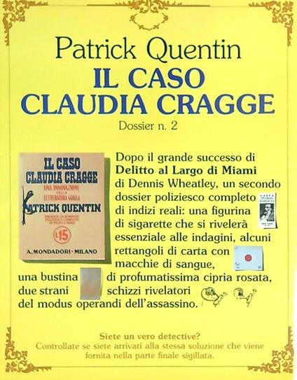 Il caso Claudia Cragge. Dossier n. 2 - Patrick Quentin - copertina
