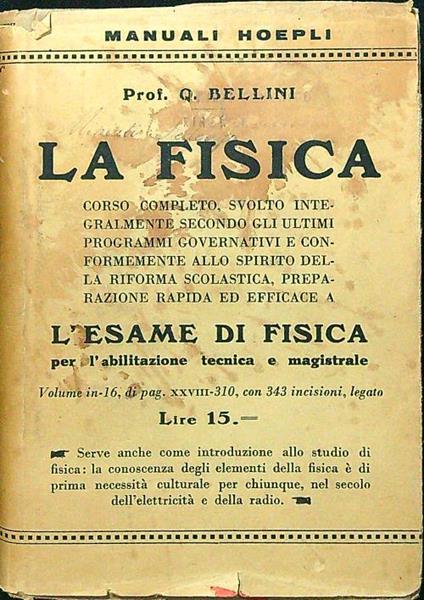 La fisica - Bellini - copertina