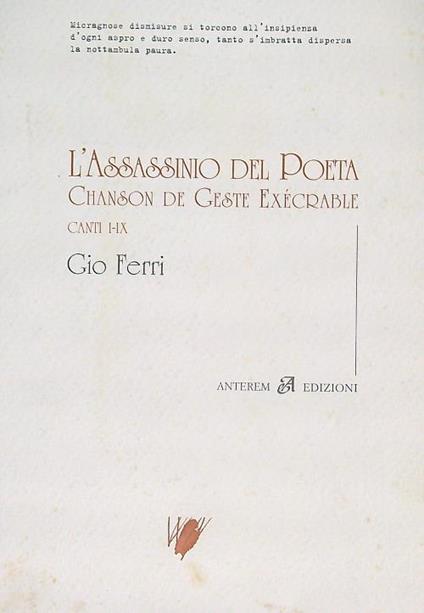 L' Assassinio del poeta - Gio Ferri - copertina