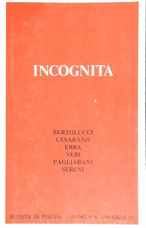 Incognita 1/ marzo 82 - copertina