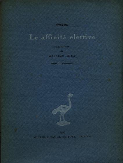 Le affinità elettive - Goethe - copertina