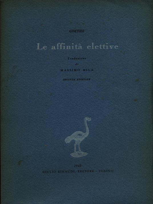 Le affinità elettive - Goethe - copertina