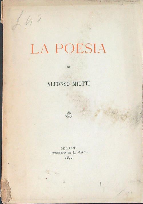 La  poesia - Alfonso Miotti - copertina