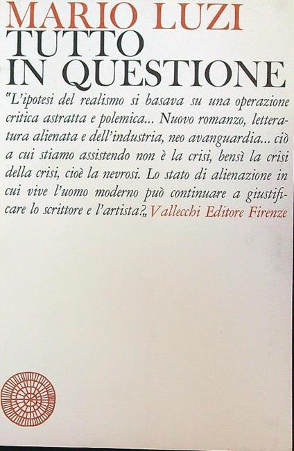Tutto in questione - Mario Luzi - copertina