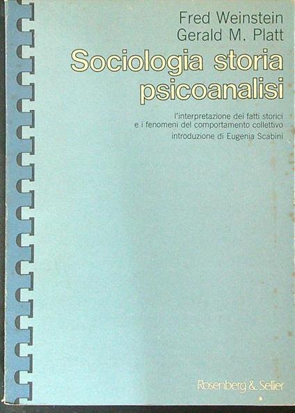 Sociologia storia psicoanalisi - copertina