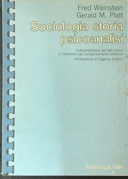 Sociologia storia psicoanalisi - copertina
