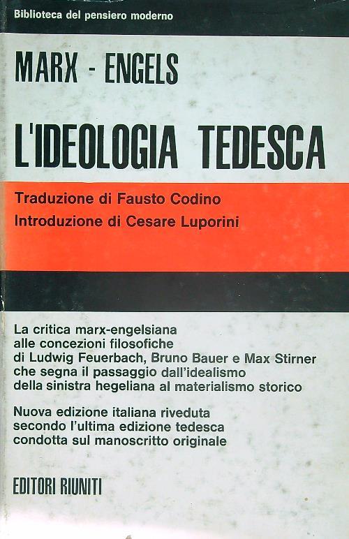 L' ideologia tedesca - Karl Marx - copertina