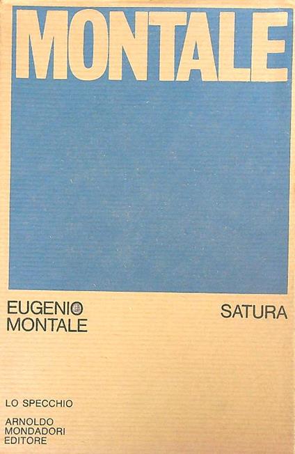 Satura - Eugenio Montale - copertina