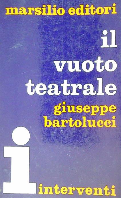 Il vuoto teatrale - Giuseppe Bartolucci - copertina
