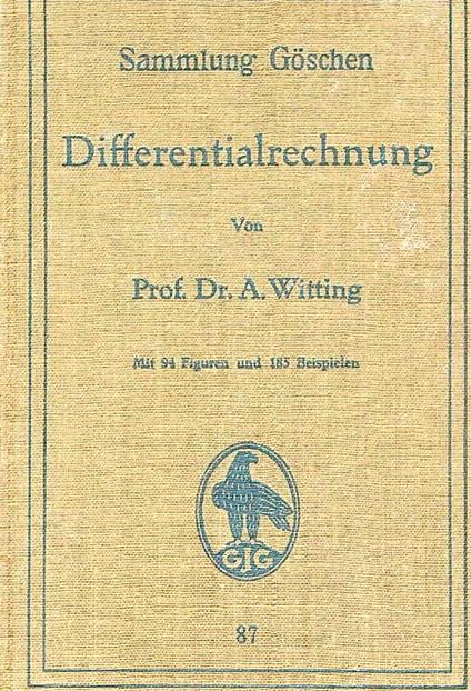 Differentialrechnung - A. Witting - copertina