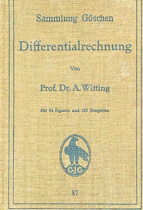 Differentialrechnung - A. Witting - copertina