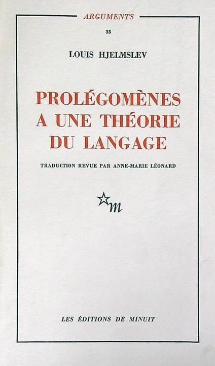 Prolégomènes à une théorie du langage - Louis Hjelmslev - copertina