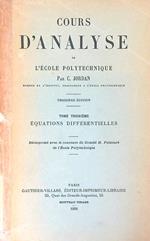 Cours d'analyse de l'Ecole polytechnique. Tome troisieme