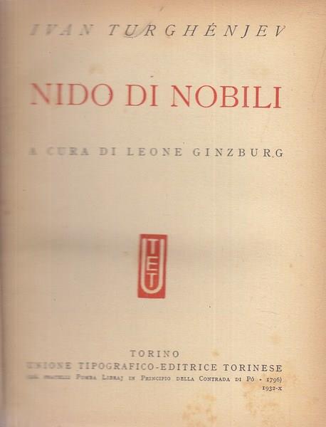 Nido di nobili - Ivan Turghenjev - copertina