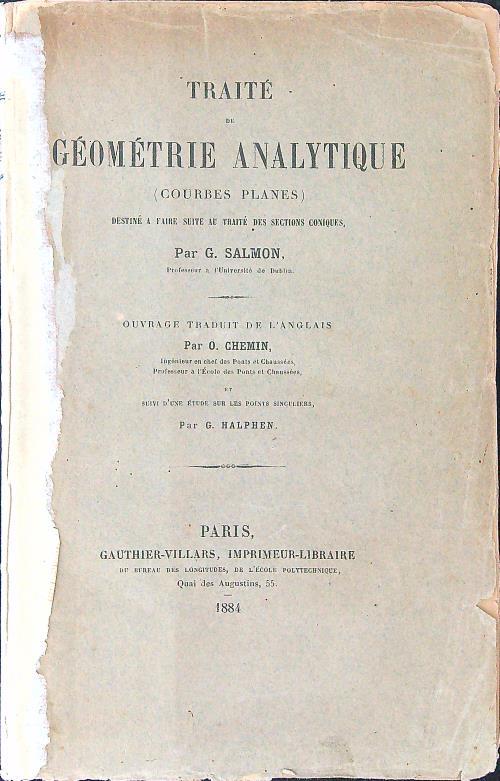 Traitè de geometrie analityque - G. Salmon - copertina