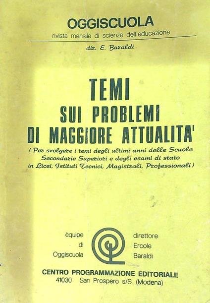 Temi Sui Problemi di Maggiore attualità - Baraldi - copertina