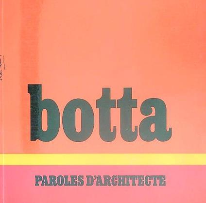 Botta paroles d'architecte - Jean Petit - copertina