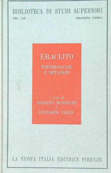 Eraclito - Rodolfo Mondolfo - copertina
