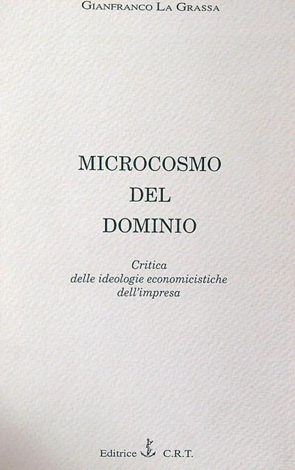 Microcosmo del dominio - Gianfranco La Grassa - copertina