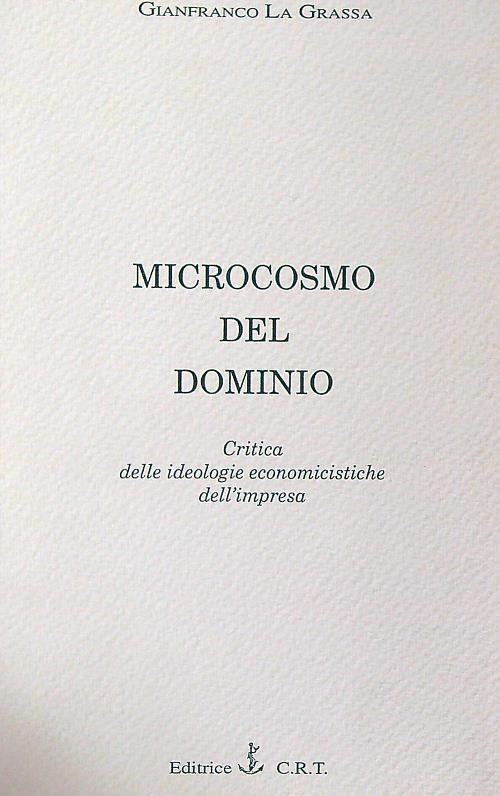 Microcosmo del dominio - Gianfranco La Grassa - copertina