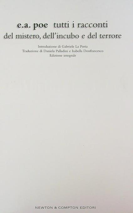 Tutti i racconti del mistero,dell'incubo e del terrore - E.A. Poe - copertina