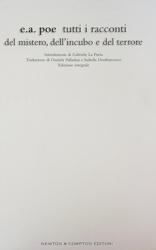 Tutti i racconti del mistero,dell'incubo e del terrore - E.A. Poe - copertina