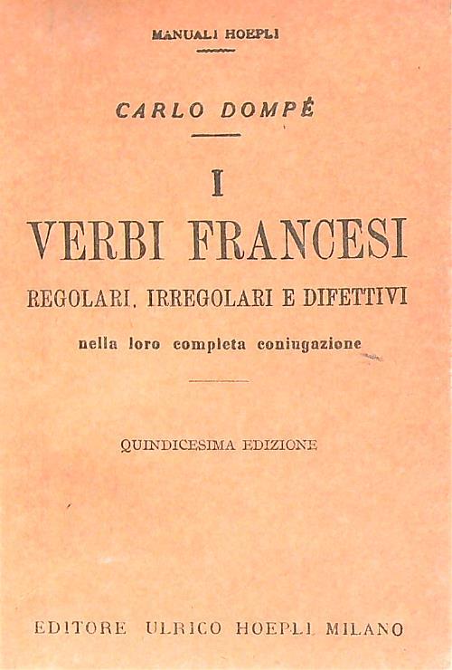 I verbi francesi - Carlo Dompe - copertina