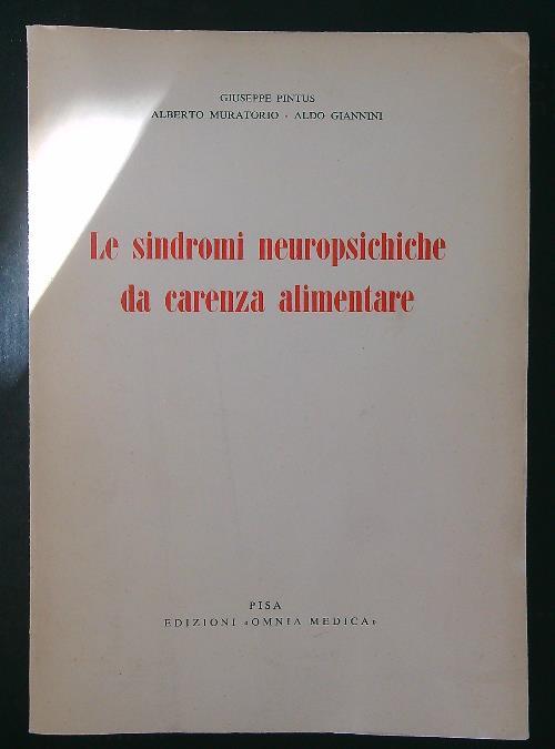 Le  sindromi neuropsichiche da carenza alimentare - copertina