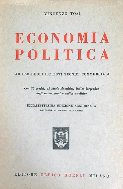 Economia politica - Vincenzo Tosi - copertina