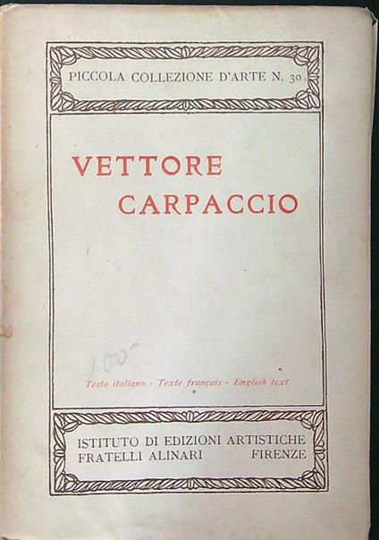 Vettore Carpaccio - copertina