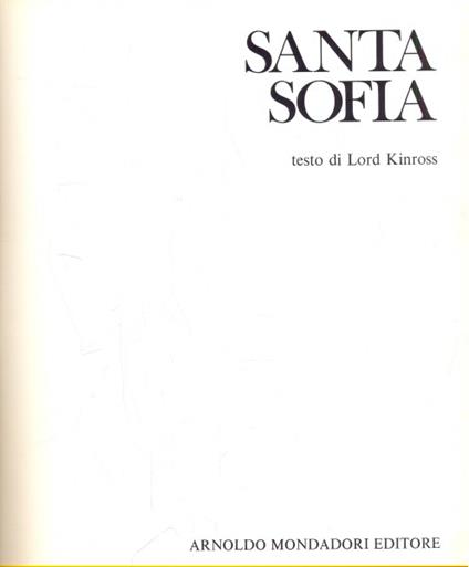Santa Sofia - Lord Kinross - copertina