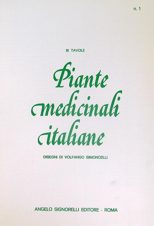 Piante Medicinali Italiane n. 1 - Volfango Simoncelli - copertina