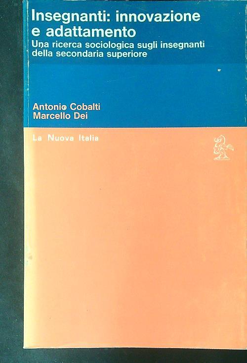Insegnanti: innovazione e adattamento - Antonio Cobalti - copertina
