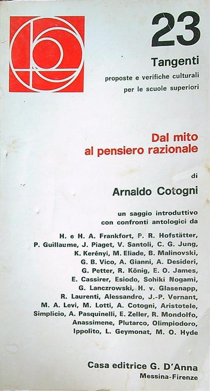 Dal mito al pensiero razionale - Arnaldo Cotogni - copertina
