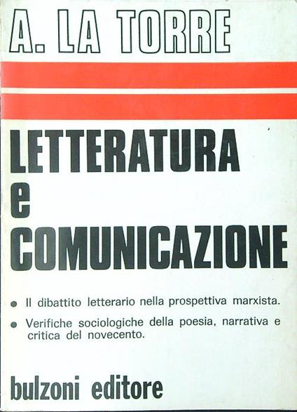 Letteratura e comunicazione - A. La Torre - copertina
