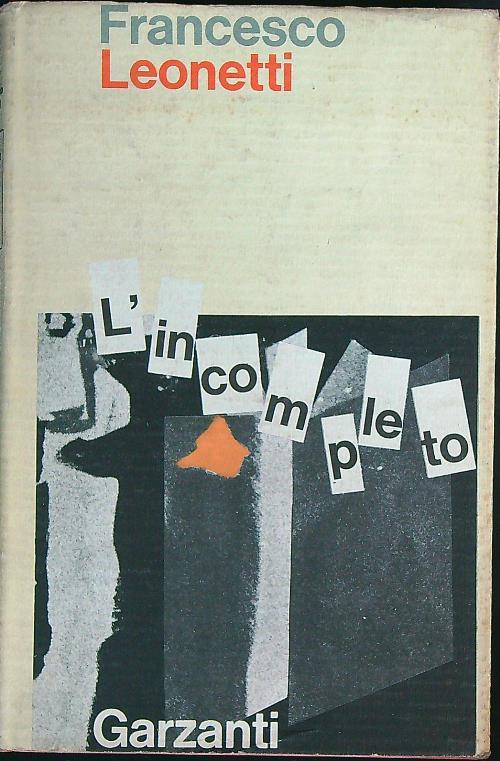 L' incompleto - Francesco Leonetti - copertina