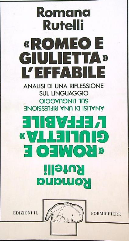 Romeo e Giulietta: l'effabile - Romana Rutelli - copertina