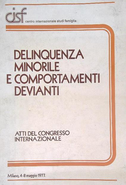 Delinquenza  minorile e comportamenti devianti - copertina