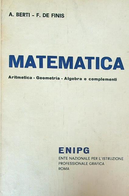 Matematica - A. Berti - copertina