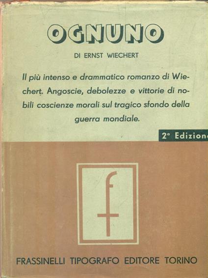 Ognuno - Ernst Wiechert - copertina