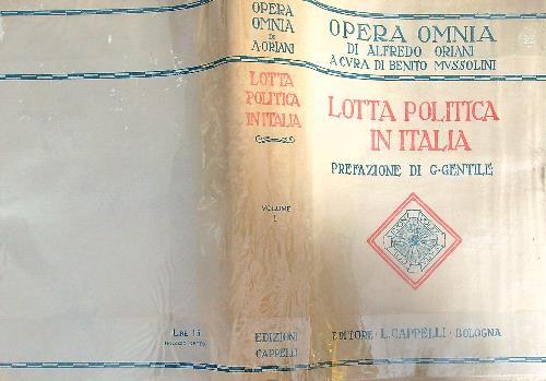 La lotta politica in Italia. Vol 1 - Alfredo Oriani - copertina