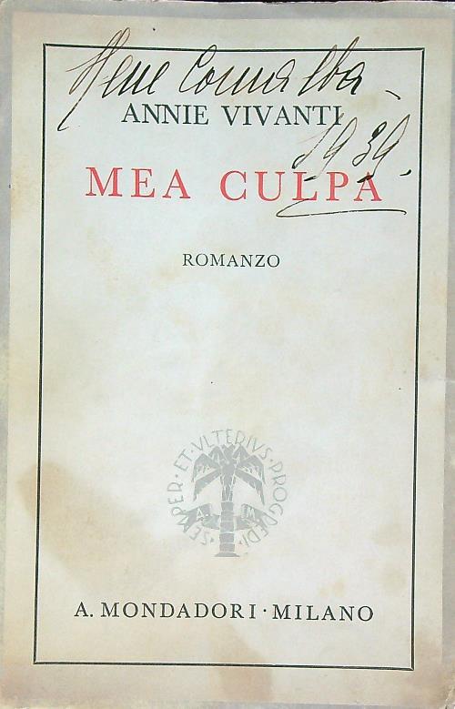 Mea Culpa - Annie Vivanti - copertina